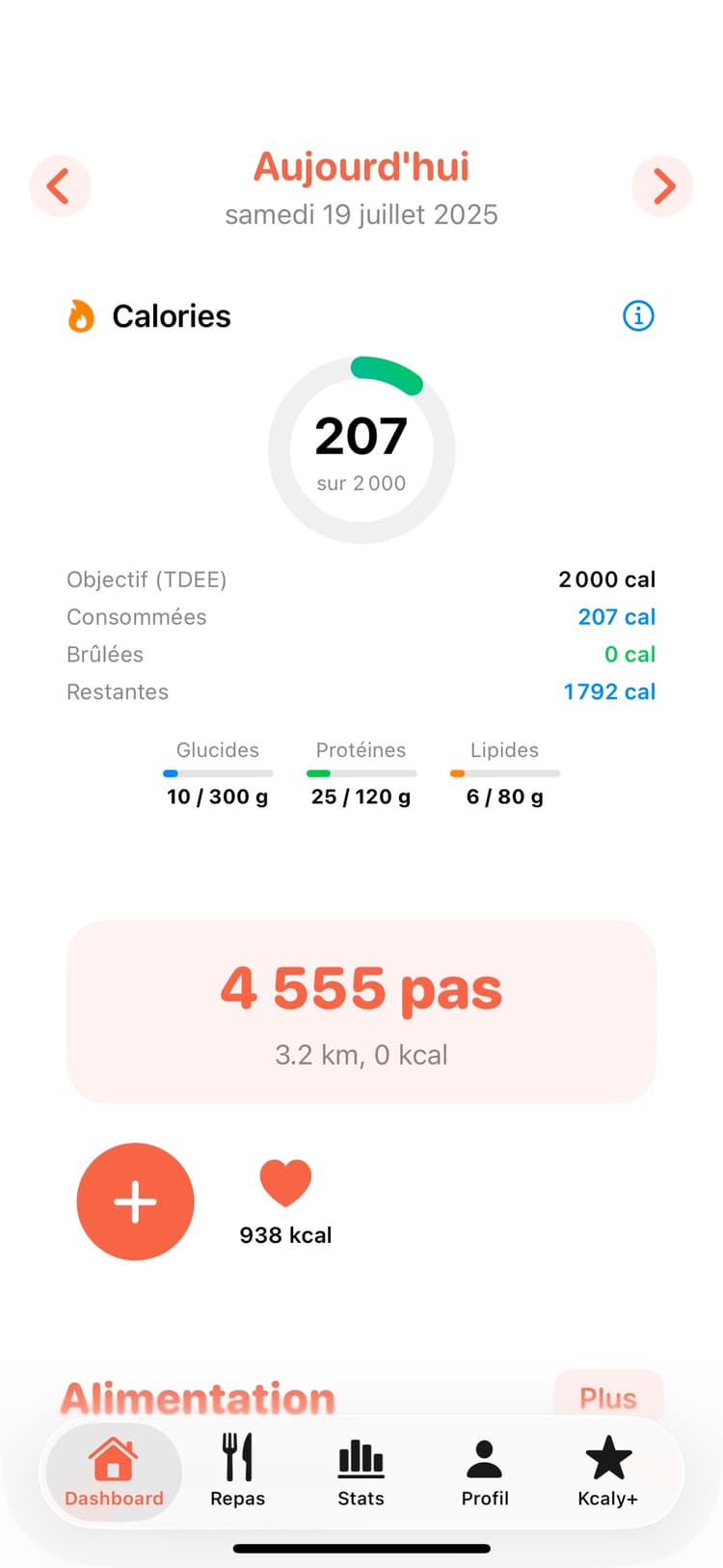 Aperçu de l'application Kcaly